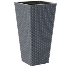 Product image of FORM PLASTIC RATTANA SLIM SQUARE 3890-014 Ø30 ანტრაციტი პლასტმასის ქოთანი ყვავილებისთვის