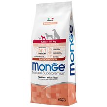 Product image of MONGE 7.5კგ მშრალი საკვები მინი ჯიშის ლეკვებისა და მოზარდი ძაღებისთვის - ორაგული ბრინჯით