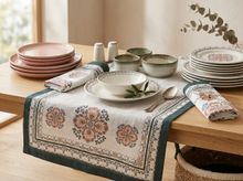 Product image of CROSS STITCH DIGITAL PRINTED TASSEL RUNNER 40x140 ECRU რანერი