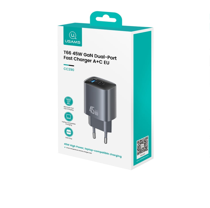 usams-cc290-45w-wall-charger-fast-type-c-pd-qc-30-usb-adapteri-photo-2