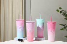 Product image of ჭიქა საწრუპით/Sweet Funk Gradient Studded Plastic Tumbler with Straw (700mL)