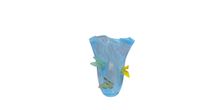 Product image of ლარნაკი მინის ცისფერი პეპლებით 21.5x27სმ