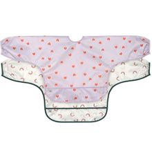 Product image of LASSIG Long Sleeve Bib 2 pcs Happy Rascals Heart lavender ბავშვის წინსაფარი