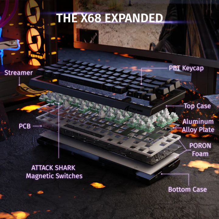 attack-shark-keyboard-magnetic-x68-he-8khz-gaming-klaviatura-photo-3