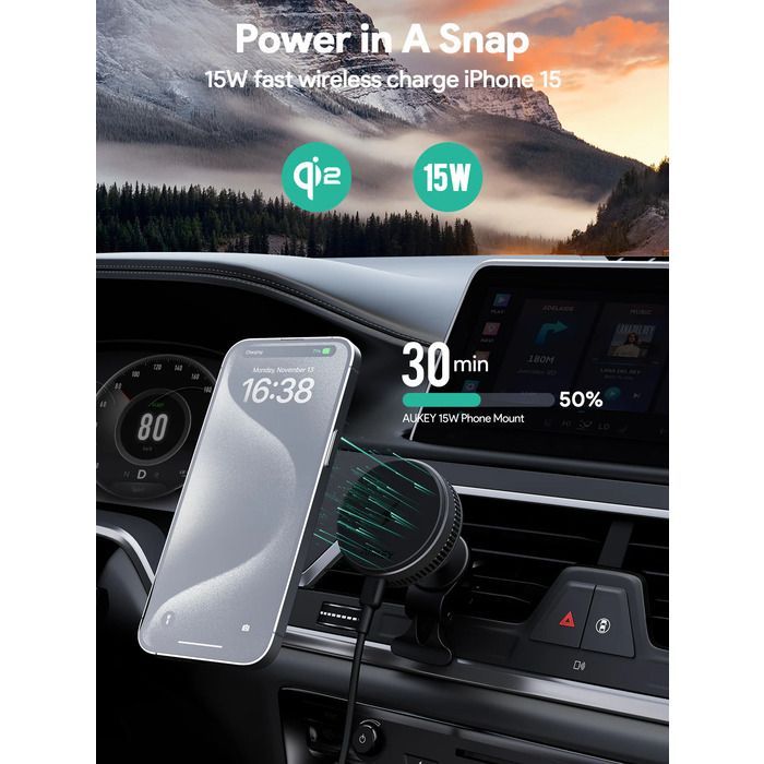 car-charger-aukey-15w-hd-mc13a-magfusion-dash-pro-qi2-active-cooling-wireless-charging-phone-mount-gray-photo-2