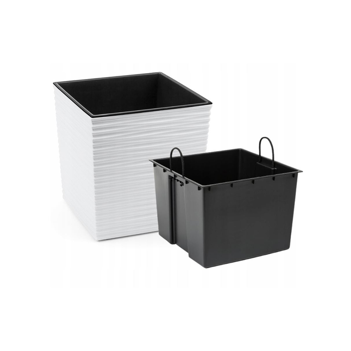 Chisel Planter ქოთანი ყვავილის Lamela JUKA chisel planter white 40x40 სმ - Extra.ge