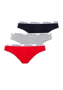 Product image of U.S. Polo Assn. 66274 ქალის ტრუსი სტრინგი 3 ცალი (შავი, რუხი, წითელი)