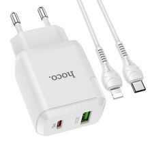 Product image of hoco N5 Favor dual port PD20W+QC3.0 charger(EU) White