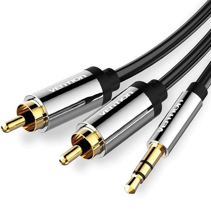 vention-bcfbl-35mm-male-to-2rca-male-audio-cable-10m-black-metal-type-photo-2