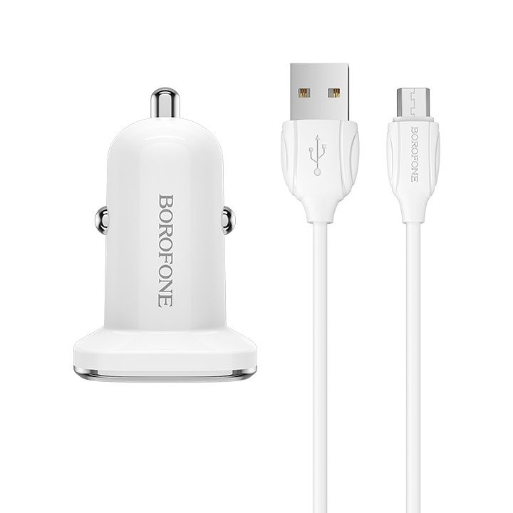 borofone-bz12a-lasting-power-single-port-qc30-in-car-charger-setmicro-white