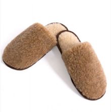 Product image of ოთახის ჩუსტი ნატურალური შალის ბეწვით "ეკონომი" შოკოლადისფერი