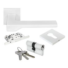 Product image of Morelli სახელურის კომპლექტი ცილინდრი გასაღები/გასაღებზე "Pierres" DIY MH-49-S6-KH W white