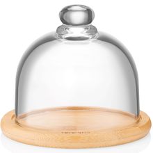 Product image of ლიმონის შესანახი კონტეინერი ARDESTO AR2612BD DISH WITH LID, 12CM, BAMBOO, GLASS, TRANSPARENT