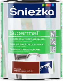 Product image of ემალი ზეთოვან-ფთალური Sniezka Supermal RAL8002 800 მლ პრიალა კაკალი საშუალო