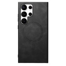 Product image of Mobile Phone Case/ For Samsung Galaxy S25 Ultra Leather Back Case Compatible with MagSafe Skin-touch Phone Cover - Black