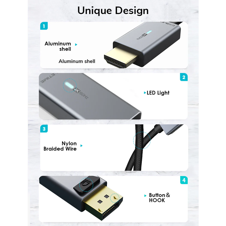cabletime-ct-av585-p02g4k-sg18-premium-cabletime-dp-to-hdmi-cable-dp-male-to-hdmi-male-support-ultra-hd-4k30hz-38402160p-photo-3