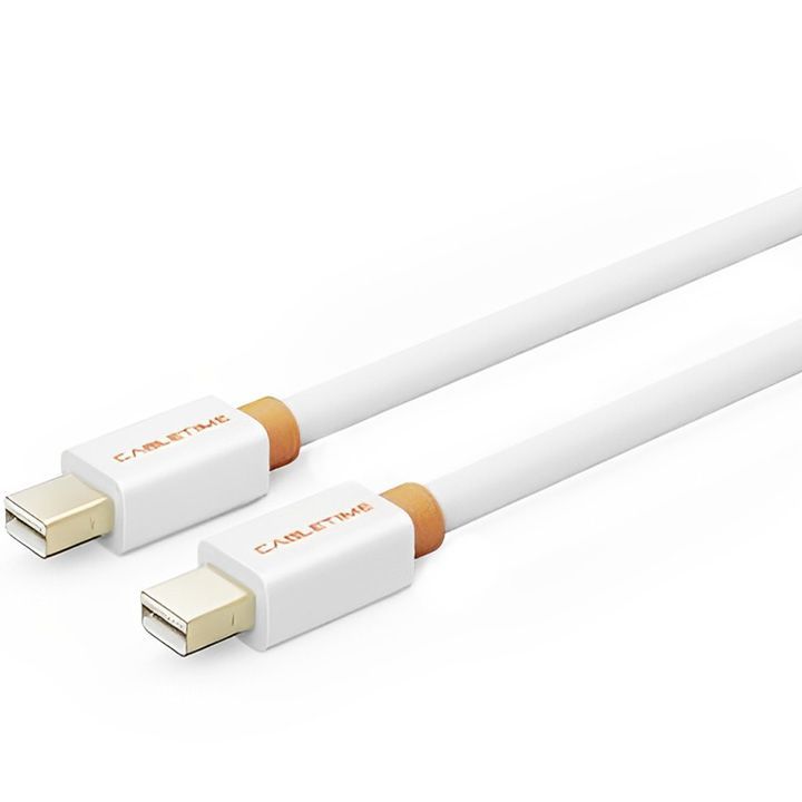 cabletime-ct-av588-01g-w2-mini-dislpayport-cable-mini-dp-to-mini-dp-male-to-male-12version-support-video-4k-60hz-white