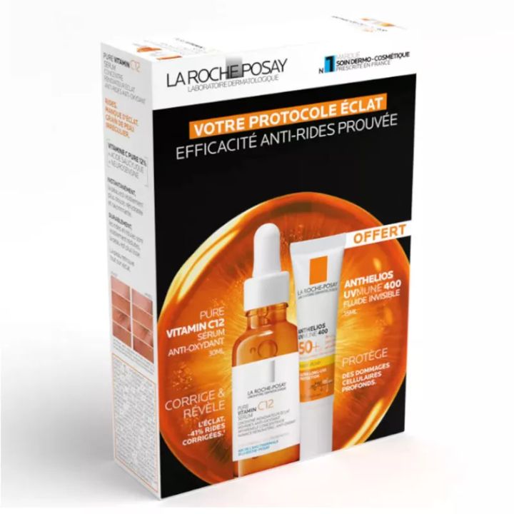 la-roche-posay-pure-vitamin-c12-anti-wrinkle-serum-30-ml-anthelios-uvmune-400-invisible-fluid-spf50-sakhis-movlis-nakrebi