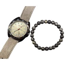 Product image of ნაკრები - კაცის საათი და სამაჯური ნატურალური ქვებით "ლაბრადორიტი"