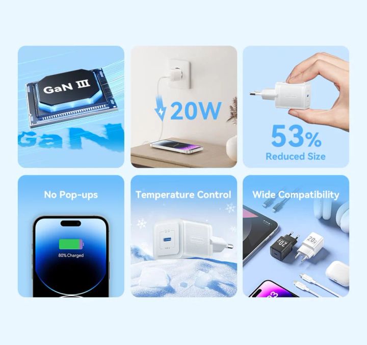 vention-tz-fepw0-eu-02-1-port-usb-c-gan-charger-20w-with-usb-c-to-lightning-cable-1m-eu-plug-white-photo-3