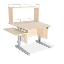 Product image of სამეცადინო მაგიდა ერგო ეკო 75 უკანა ორ იარუსიანი და გვერდითა თაროთი