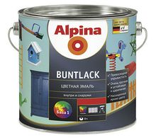 Product image of ფერადი ემალი Alpina Buntlack SM Weiss B1 2.38 ლ