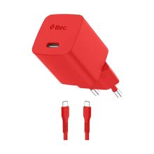 Product image of TTEC SMARTCHARGER GAN 45W AVS PD TRAVEL FAST CHARGER + USB-C -USB-C 60W CABLE, 2SCG45CNK წითელი ადაპტერი