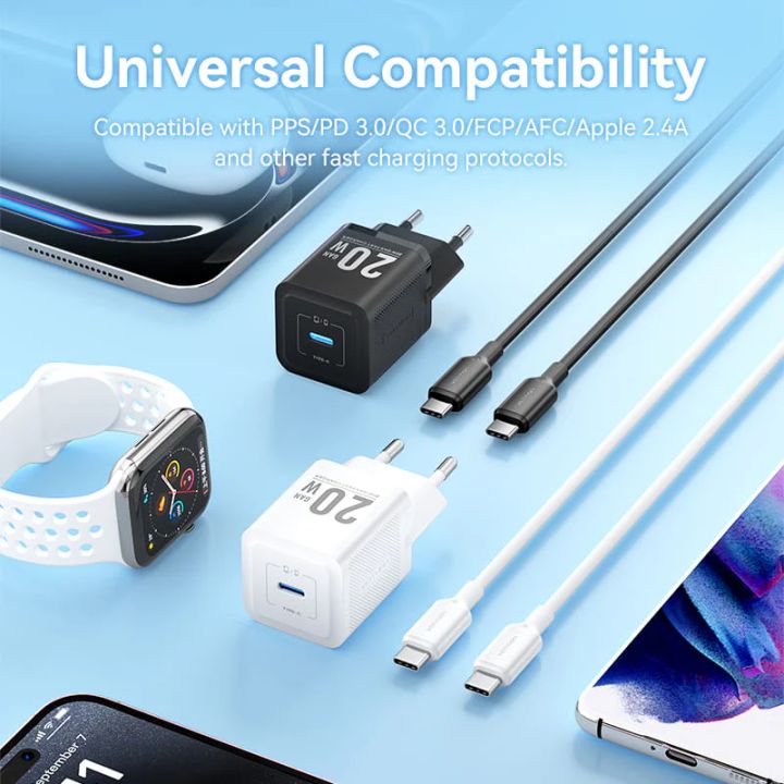 vention-tz-fepw0-eu-01-1-port-usb-c-gan-charger-20w-with-usb-c-to-usb-c-cable-1m-eu-plug-white-photo-3