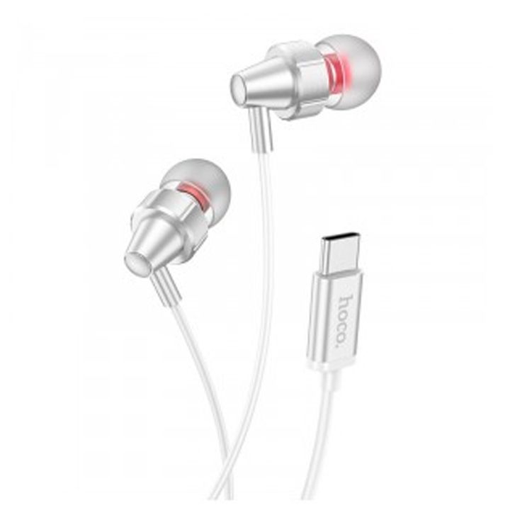 hoco-m90-delight-type-c-wired-digital-earphone-with-microphone-silver-photo-2
