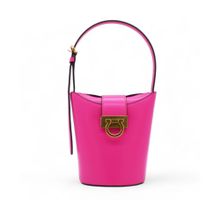 Product image of Salvatore Ferragamo Trifolio bucket bag in hot pink calfskin leather ქალი ჩანთა