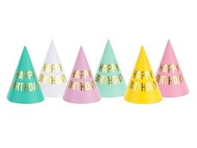Product image of ქაღალდის ქუდი Happy Birthday 16სმ 6ც