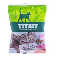 Product image of TiTBiT "ხრაშუნა ბალიშები საქონლის ხორცის პაშტეტით -  კატებისთვის 30გრ"