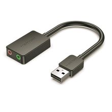 Product image of VENTION CDYB0 2-port USB External Sound Card 0.15M Black