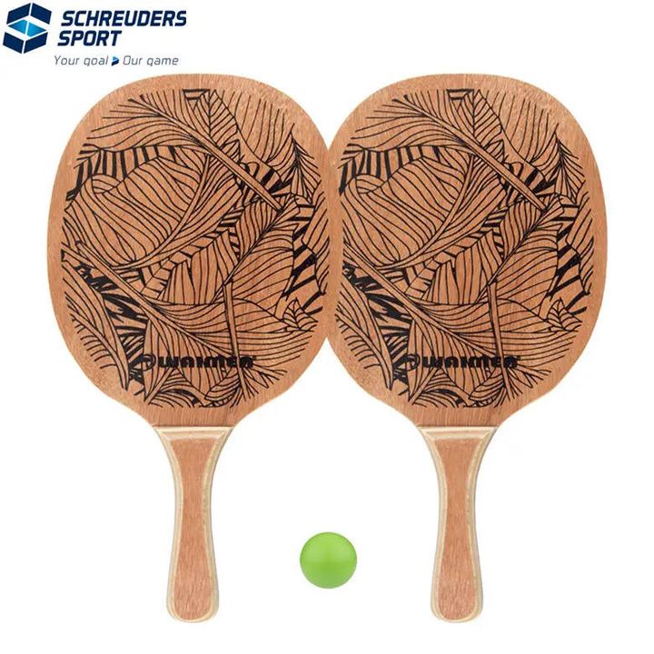 schreuderssport-beach-paddle-set-with-wooden-grip-ezos-chogburti