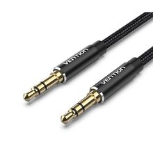 Product image of VENTION BAWBH Cotton Braided 3.5mm Male to Male Audio Cable 2M Black Aluminum Alloy Type