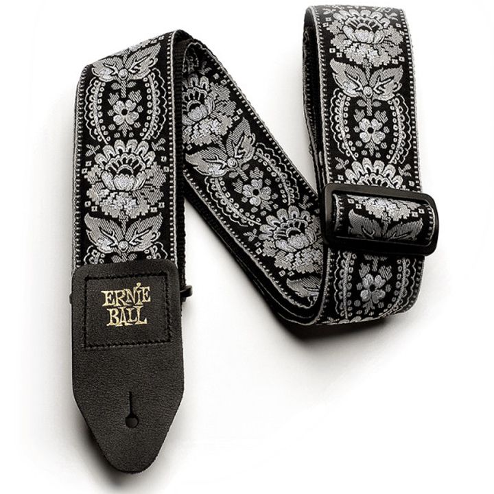 ernie-ball-classic-jacquard-guitar-strapbass-strap---silver-orleans-gitaris-qamari