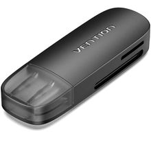 Product image of VENTION CLEB0 2-in-1 USB 2.0 A Card Reader(SD+TF) Black Single Drive Letter