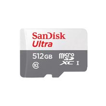 Product image of SanDisk 512GB Ultra MicroSD/HC UHS-I Card 100MB/S Class 10 SDSQUNR-512G-GN3MN Micro-SD ბარათი