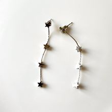 Product image of ვერცხლისფერი გრძელი საყურე ვარსკვლავებით