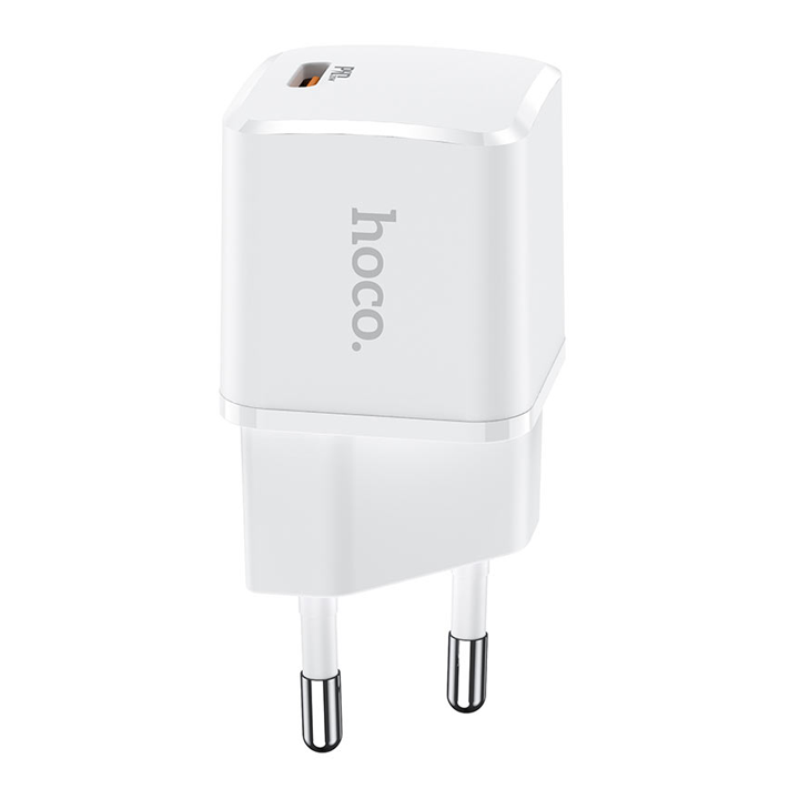 hoco-n10-starter-single-port-pd20w-charger-settype-c-to-lightningeu-white-photo-2