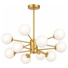 Product image of PENDENT 8001-6+6 GD 12 ნათურით E27 ცოკოლი ოქროსფერი ჭაღი