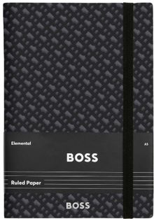 Product image of Hugo Boss ბლოკნოტი ტყავის A5 ხაზი მონოგრამული ნაცრისფერი ყდით