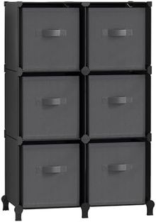 Product image of SONGMICS, კუბური შესანახი ორგანაიზერი შესანახი ყუთებით, შავი, 64 x 31.5 x 95.5 სმ