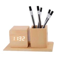 Product image of Pen Holder Wood Clock კალმების ორგანაიზერი