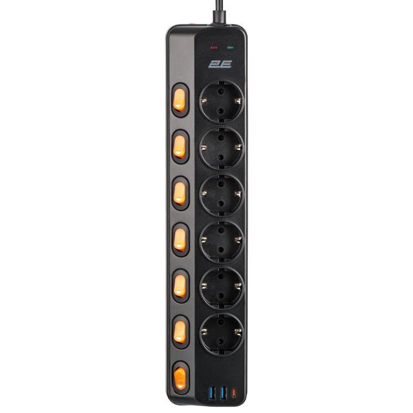2e-2e-sp6m3swbk-6-socket-usb-a-type-c-power-strip-with-surge-protection-black-denis-damagrdzelebeli-3m-photo-3