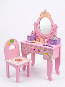 Product image of ხის მაკიაჟის მაგიდა სკამით