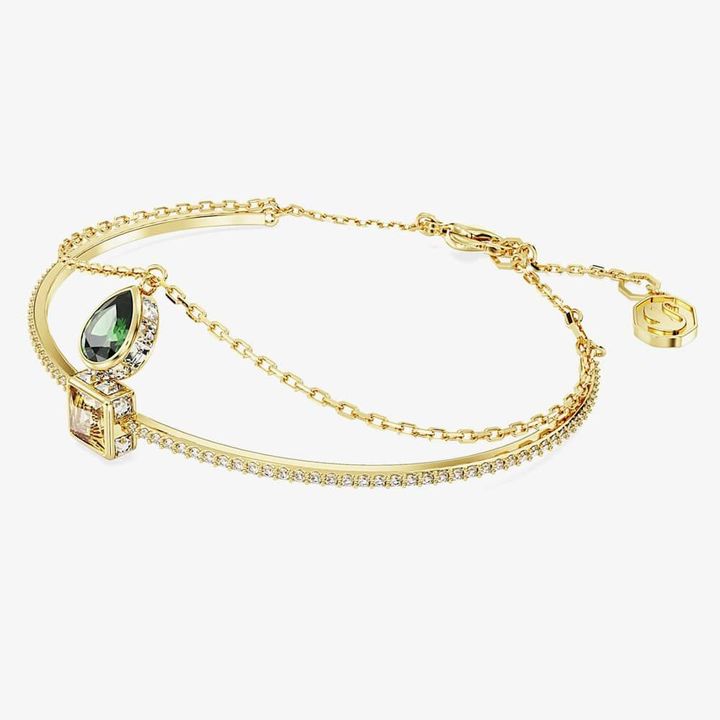 swarovski-stilla-green-mixed-cuts-gold-tone-plated-bangle-samajuri-photo-2