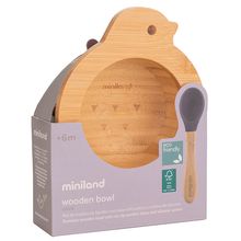 Product image of miniland BIRD BAMBOO BOWL AND SPOON საბავშვო თეფში კოვზით