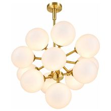 Product image of PENDENT 2492-12 BZ+WH 12 ნათურით, E27 ცოკოლით, ოქროსფერი/თეთრი საკიდი ჭაღი