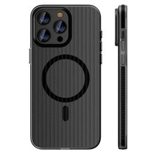 Product image of Mobile Phone Case/ For iPhone 16 Pro Case Compatible with MagSafe Corrugated Texture Hard PC Matte Phone Cover - Black Edge